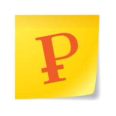 Sticky note with a currency sign