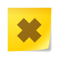 Sticky note with an irritating substabce sgn