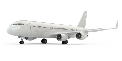 Airplane on white isolated background.