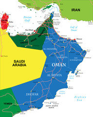 Fototapeta premium Oman map