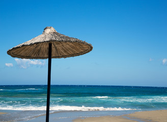 Beach umbrella on a sunny day