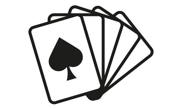 Kartenspiel F&uuml;nf Karten Pik
