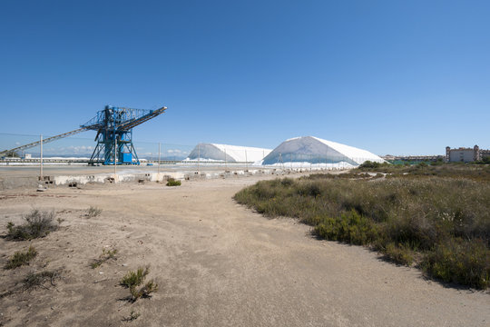 Saltworks in Santa Pola, Alicante, Spain