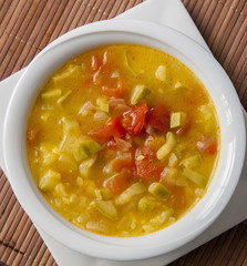 Mediterranean dish of zucchini and tomato soup