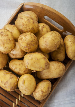 fresh tasty new potatoes. Selective focus