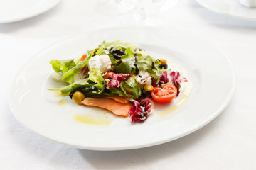 salmon with fresh salad