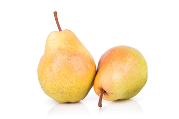 Two ripe yellow pears