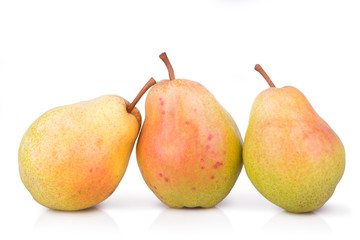 pears on white background