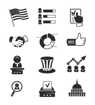 Voting and elections icon set