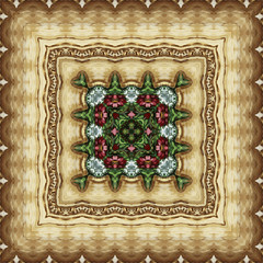 Seamless floral pattern, oil painting