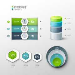 Set of vector design elements for infographic or presentation