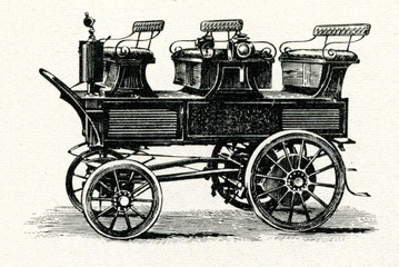 Fototapeta na wymiar Electrically powered carriage ca. 1880