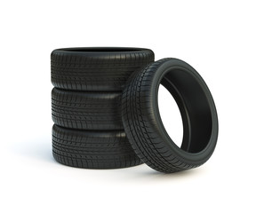 Car tyres stack