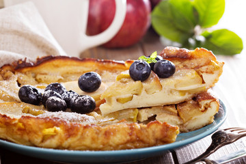 Baking with apple, sugar and cinnamon