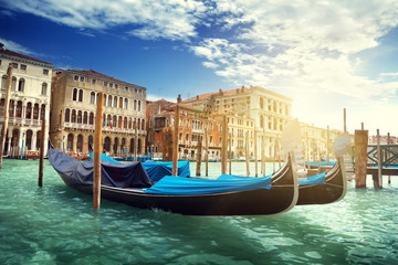 Obraz na płótnie Canvas gondolas in Venice, Italy.
