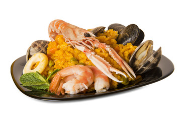 Paella con marisco