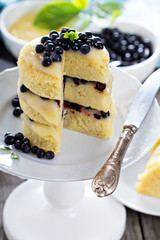 Lemon blueberry layer cake