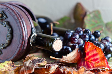 bottle with wine