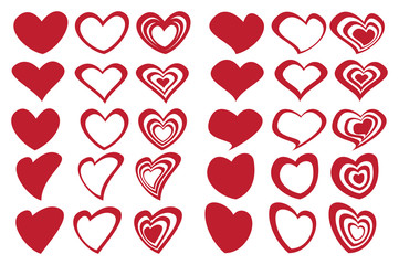 Latte Art Inspired Fancy Heart Shape Design Icon Set