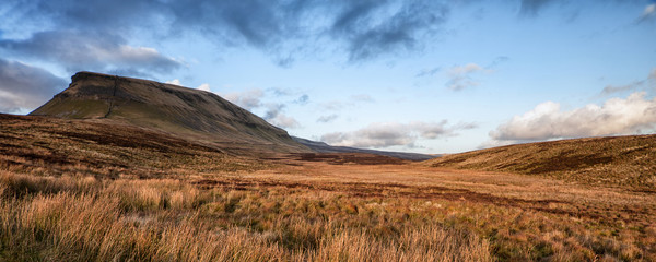Panorama landscape Pen-y-Ghent in Yorkshire Dales National Park