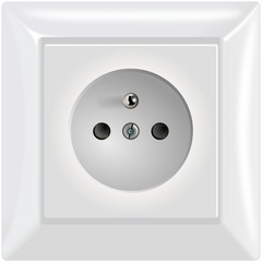 Simple modern white power socket