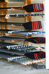 Oars stacked in boat shed © martincp