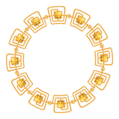 round frame vector - gold chain on the white background
