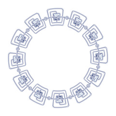 round frame vector - silver chain on the white background