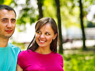 Obraz premium Happy couple at park.