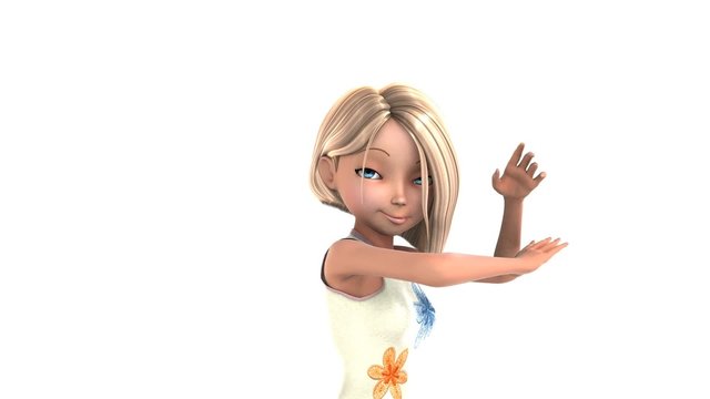 Animation of a dancing Toon Girl