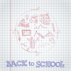 School Background Of School Supplies