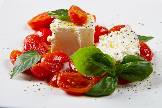 cream cheese with red fresh tomatoes