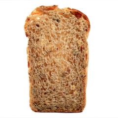 wheat grain bread isolated on white background