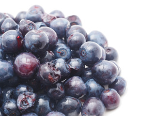 Blueberries on white background