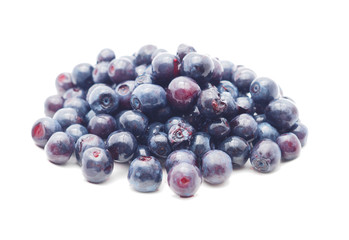 Blueberries on white background