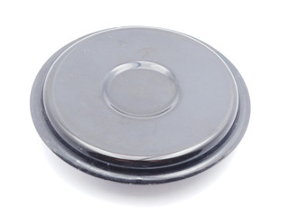 lid from the pan on a white background