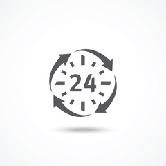 Open 24 hours a day icon