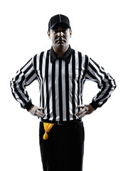 american football referee gestures offside silhouette