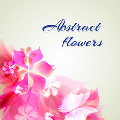 background with light red abstract flowers