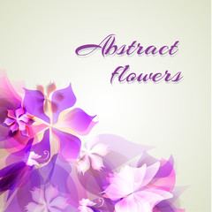 Abstract artistic Background with purple floral element