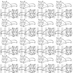 gray background with cats