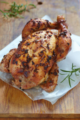 Roast chicken with potatoes