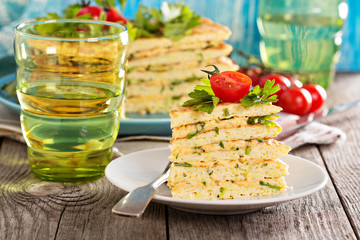 Zucchini savory layered cake