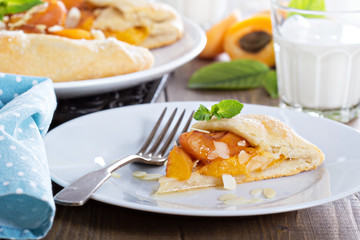 Open pie with apricots