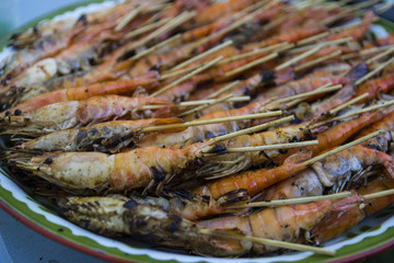 grilled barbecue prawn