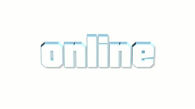 e-learning online Schrift animiert blau weiss