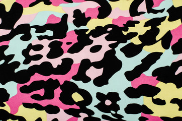 Pink,blue,yellow leopard pattern.Colored animal print backgroun - 69265847