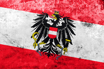 Austria Flag with a vintage and old look
