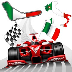 Formula 1 Red Race Car GP Monza Italy
