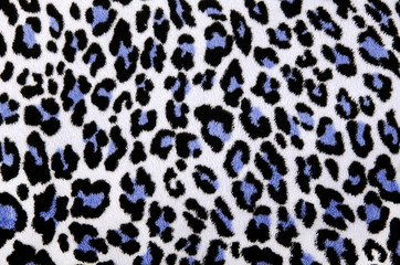 Blue black leopard pattern.Spotted fur animal print background. - 69266816